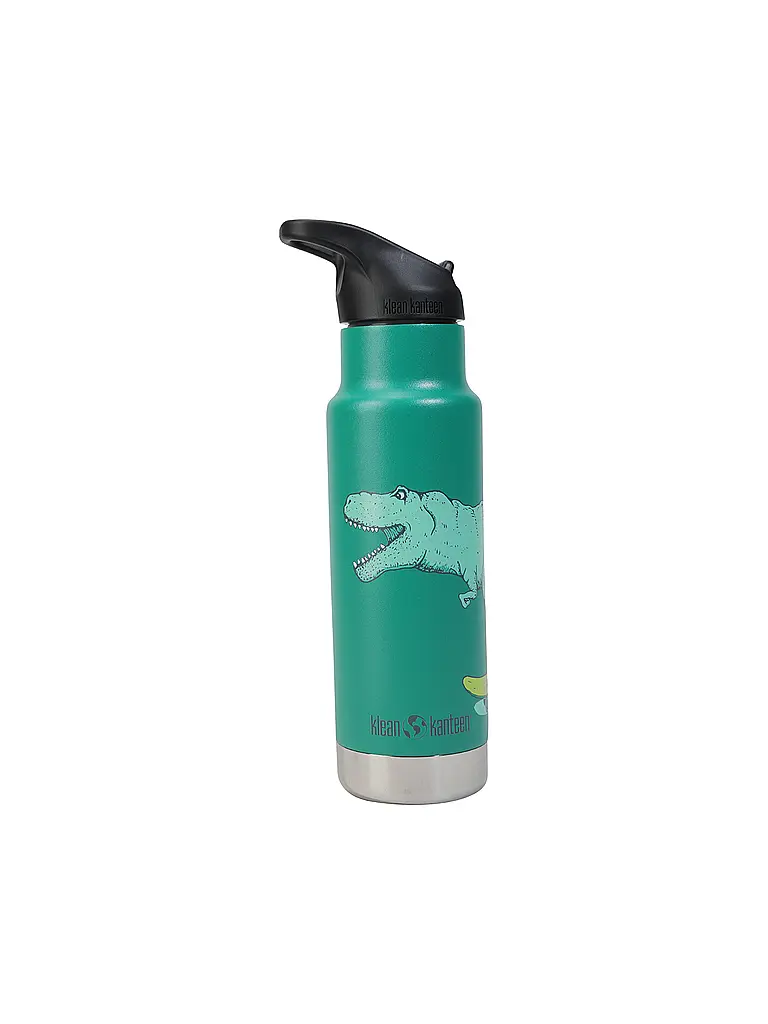 KLEAN KANTEEN | Trinkflasche Edelstahl Kid Classic 355ml Flip Sport Cap Isoliert  | grün
