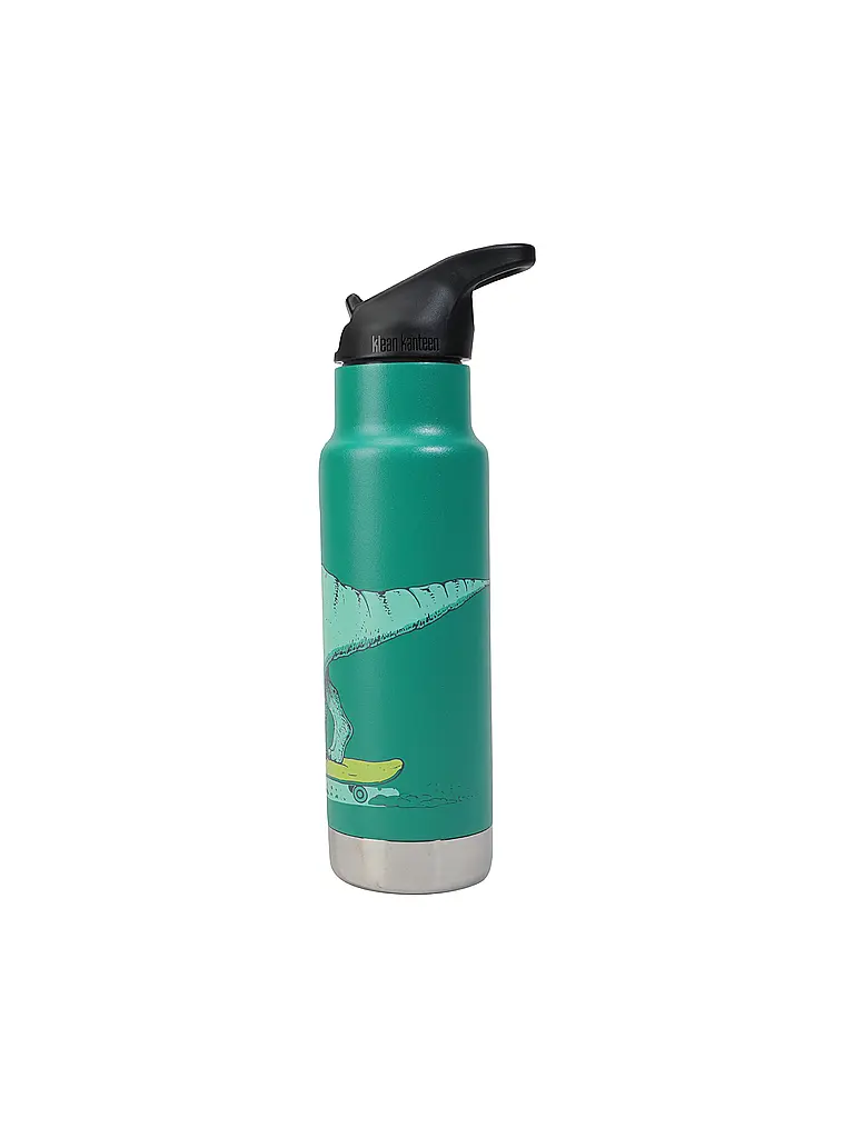 KLEAN KANTEEN | Trinkflasche Edelstahl Kid Classic 355ml Flip Sport Cap Isoliert  | grün