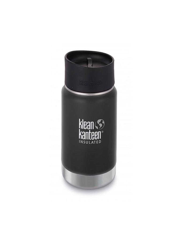 KLEAN KANTEEN | Trinkflasche Wide Vacuum Insulated 12 oz (355 ml) mit Café Cap 2.0 | schwarz