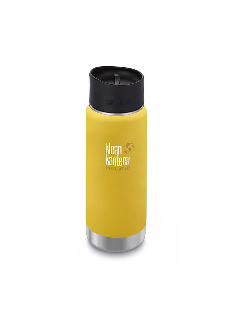 KLEAN KANTEEN | Trinkflasche Wide Vacuum Insulated 16 oz (473 ml) mit Café Cap 2.0 | gelb