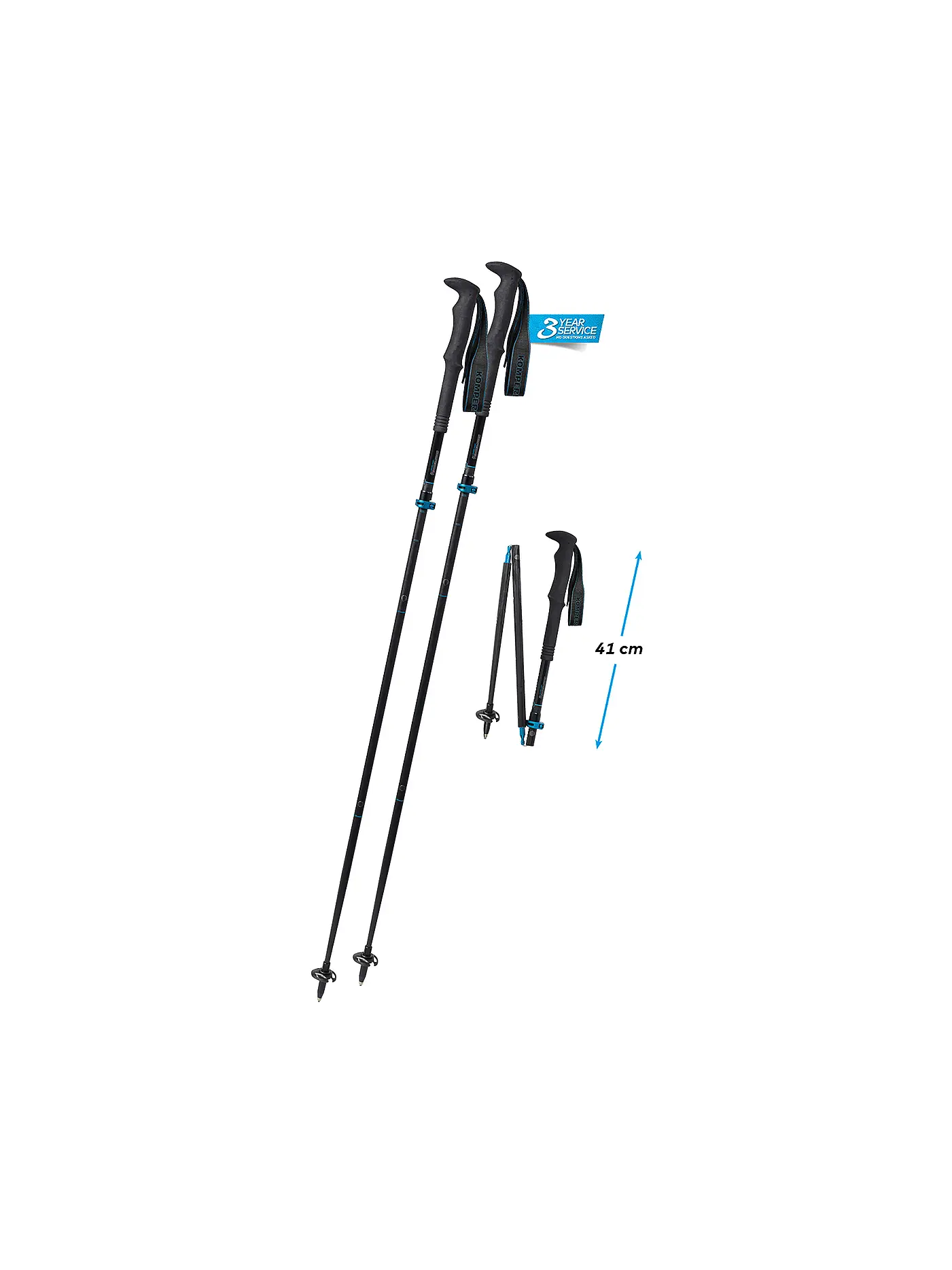 KOMPERDELL | Trekkingstöcke Carbon FXP ApproachCompact | schwarz