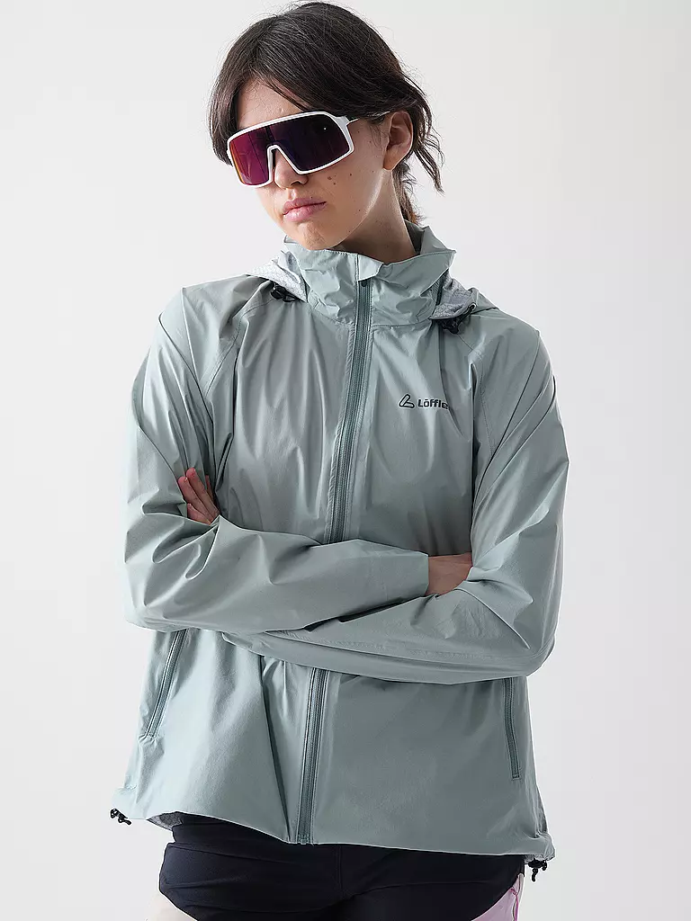 LÖFFLER | Damen Radjacke WPM Pocked CF Hoodie | hellgrün
