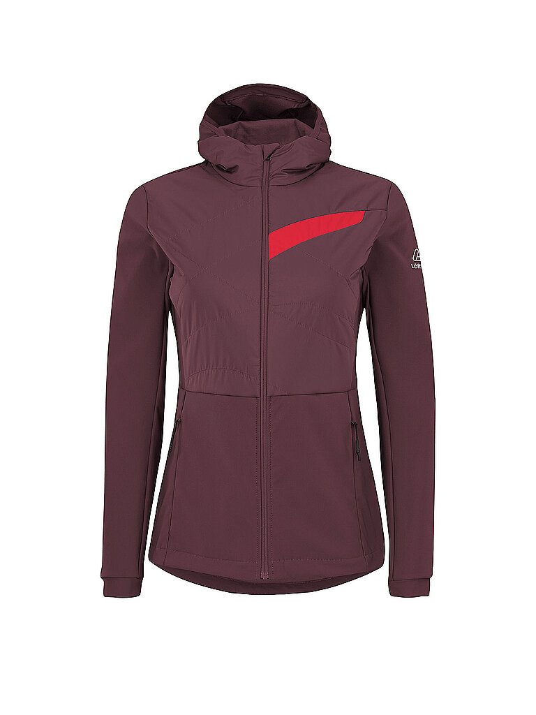 Löffler Damen Langlaufjacke Gina PL6 Hybrid Hooded dunkelrot
