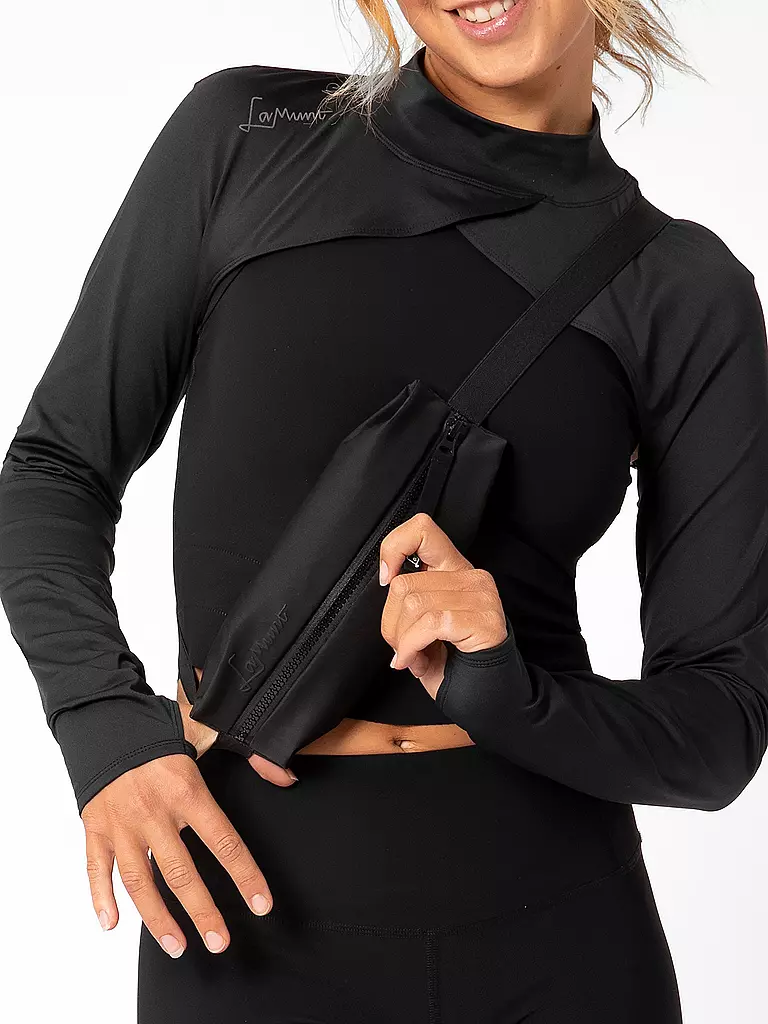 LA MUNT | Damen Funktionsshirt Ivana Hug Sleeve | schwarz