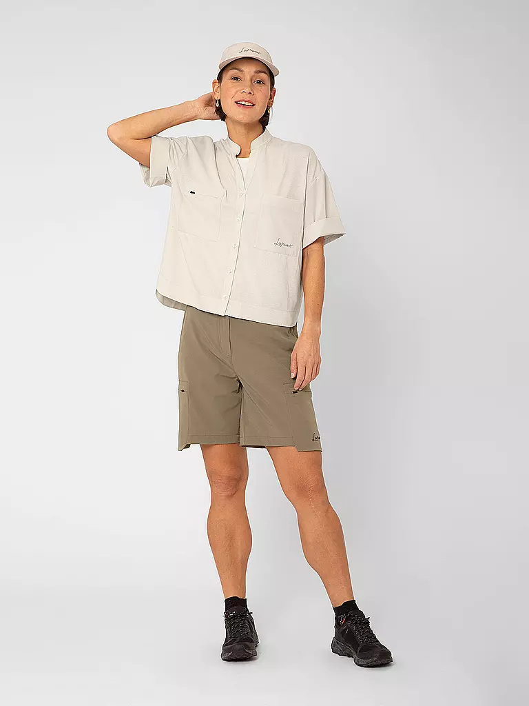 LAMUNT | Damen Bluse Ulli MNT Travel | hellbraun