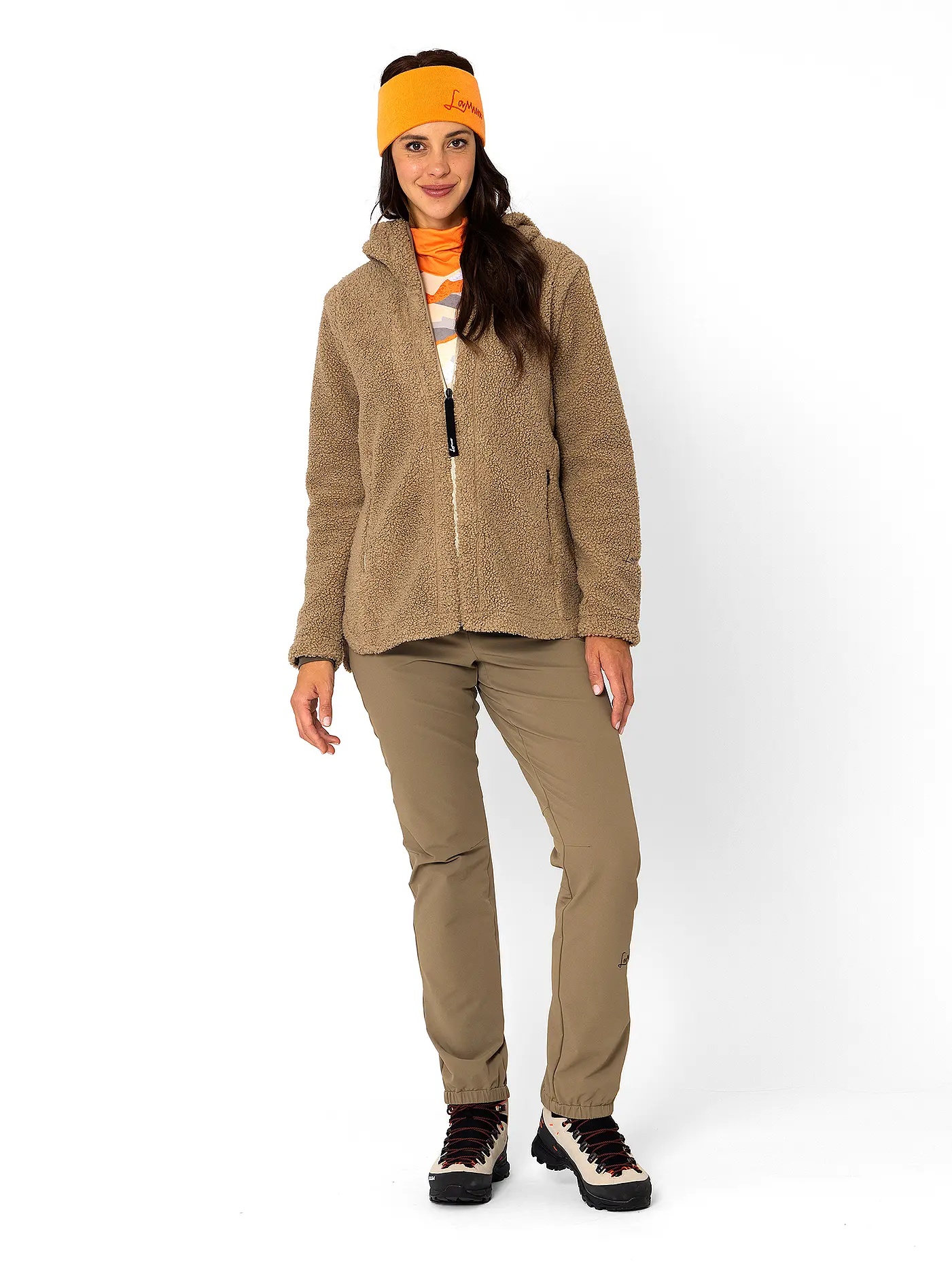 LAMUNT | Damen Fleecejacke Sabine Hoodie | camel