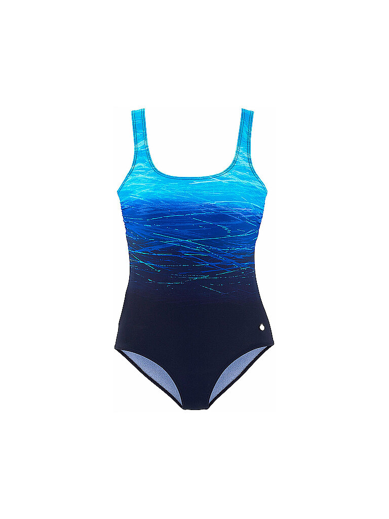 LASCANA Damen Badeanzug mit Batikprint und Shaping-Effekt blau | 40E