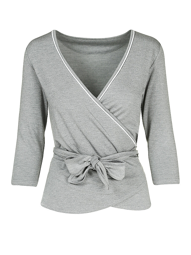 LOUNGE CHERIE Damen Yoga Wickelshirt Mira grau | 34