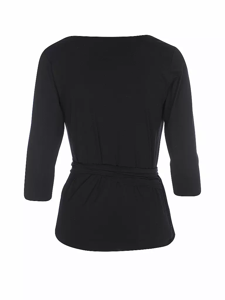 LOUNGE CHERIE | Damen Yogashirt Mira zum Wickeln | schwarz