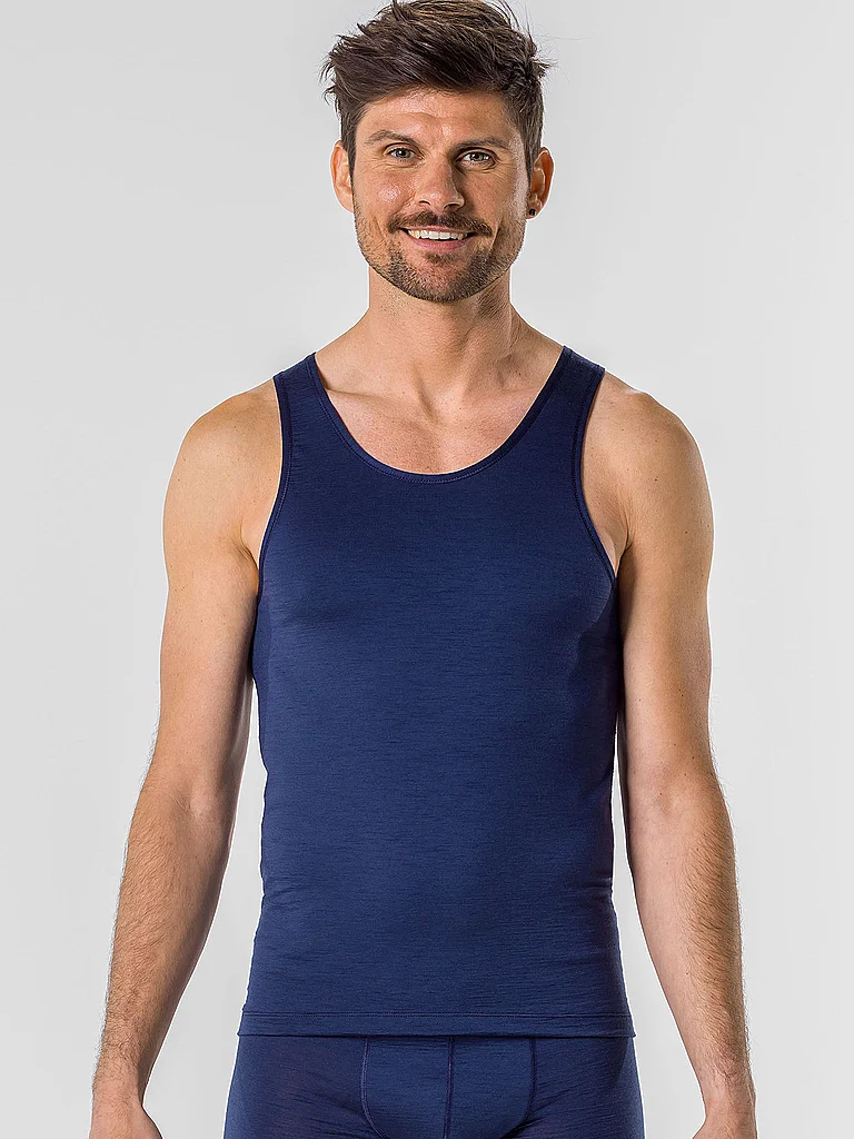 LÖFFLER Herren Unterziehtank Merino Light dunkelblau | 52 — Bild 3