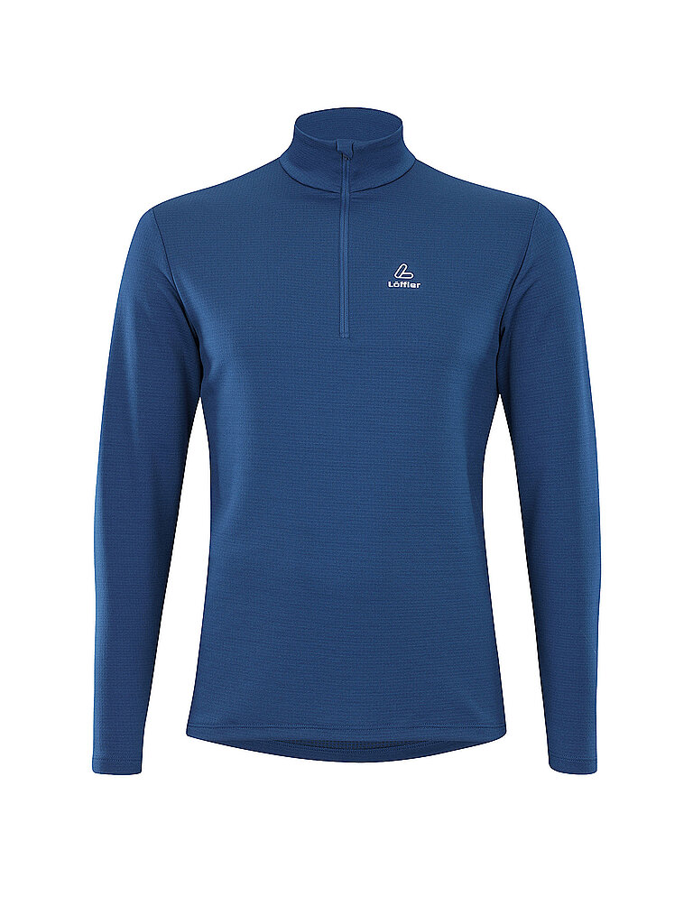 LÖFFLER Herren Unterzieh Zipshirt Uni Tech-Merino blau | 50