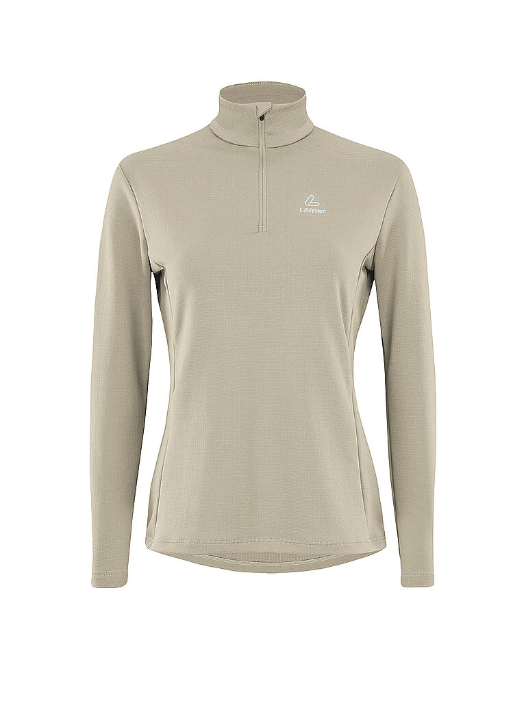 LÖFFLER Damen Unterzieh Zipshirt Uni Tech-Merino beige | 42
