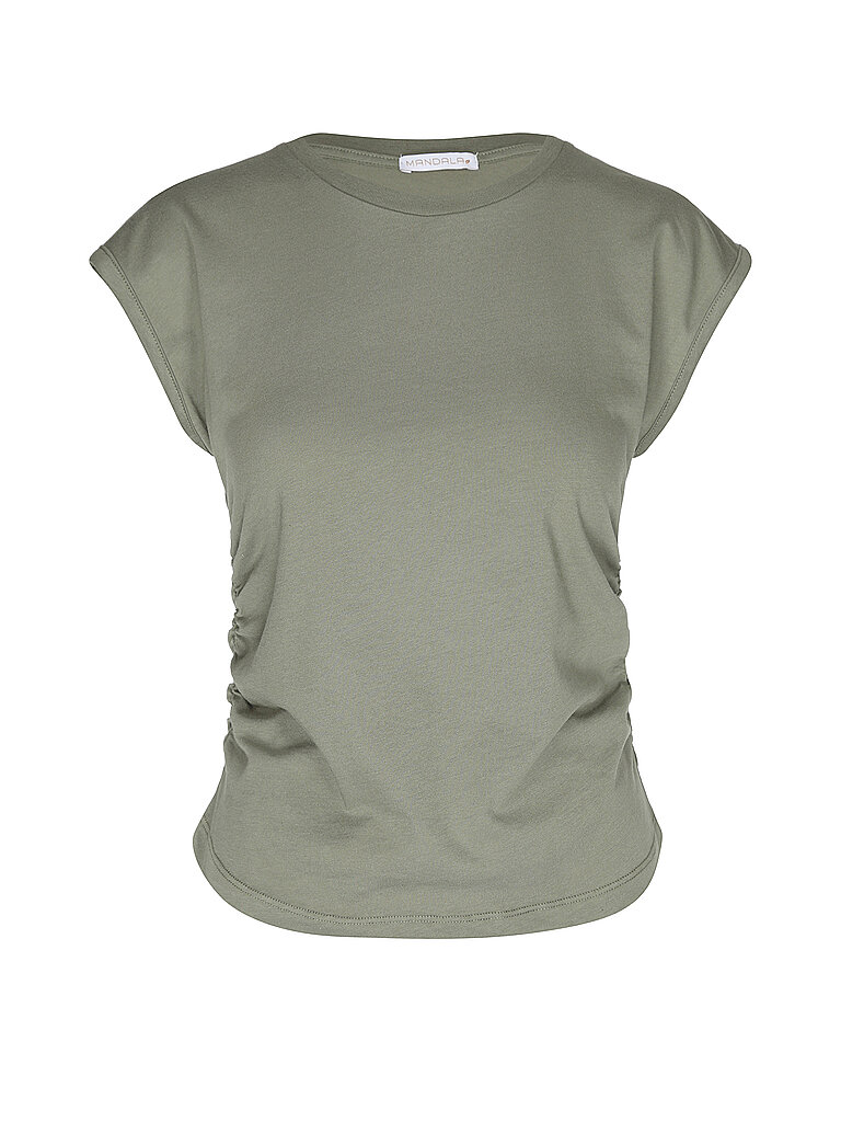 MANDALA Damen Yogashirt Side Ruffeld olive | S
