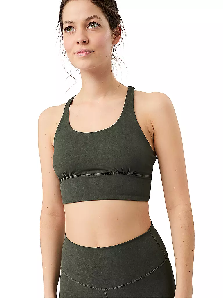 MANDALA | Damen Sport-BH Mono Printed Medium Support | dunkelgrün