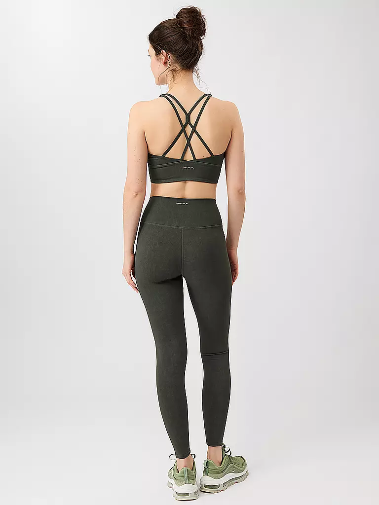MANDALA | Damen Sport-BH Mono Printed Medium Support | dunkelgrün
