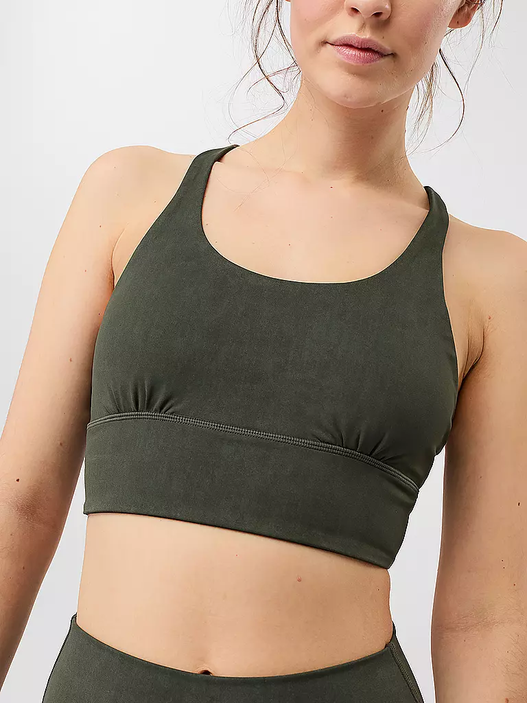 MANDALA | Damen Sport-BH Mono Printed Medium Support | dunkelgrün