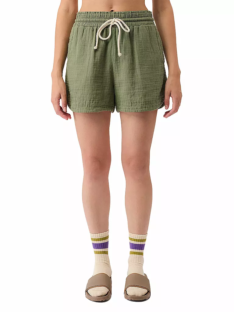 MANDALA | Damen Yoga Short Santa Monica | dunkelgrün
