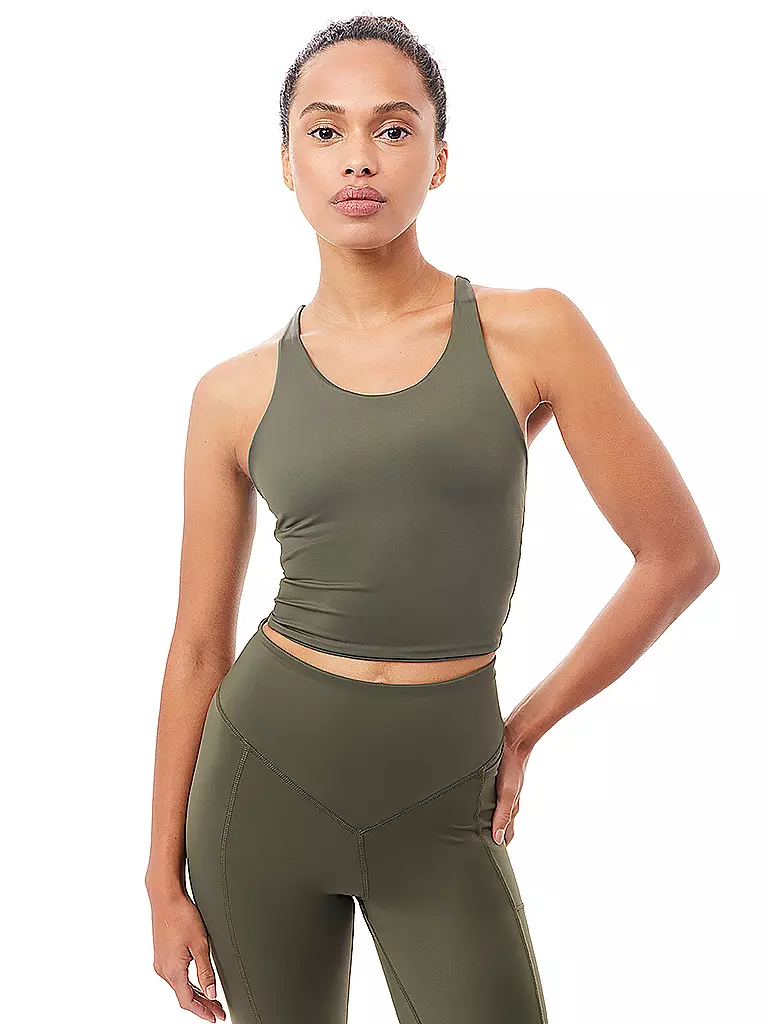 MANDALA | Damen Yoga Tank Cropped | olive