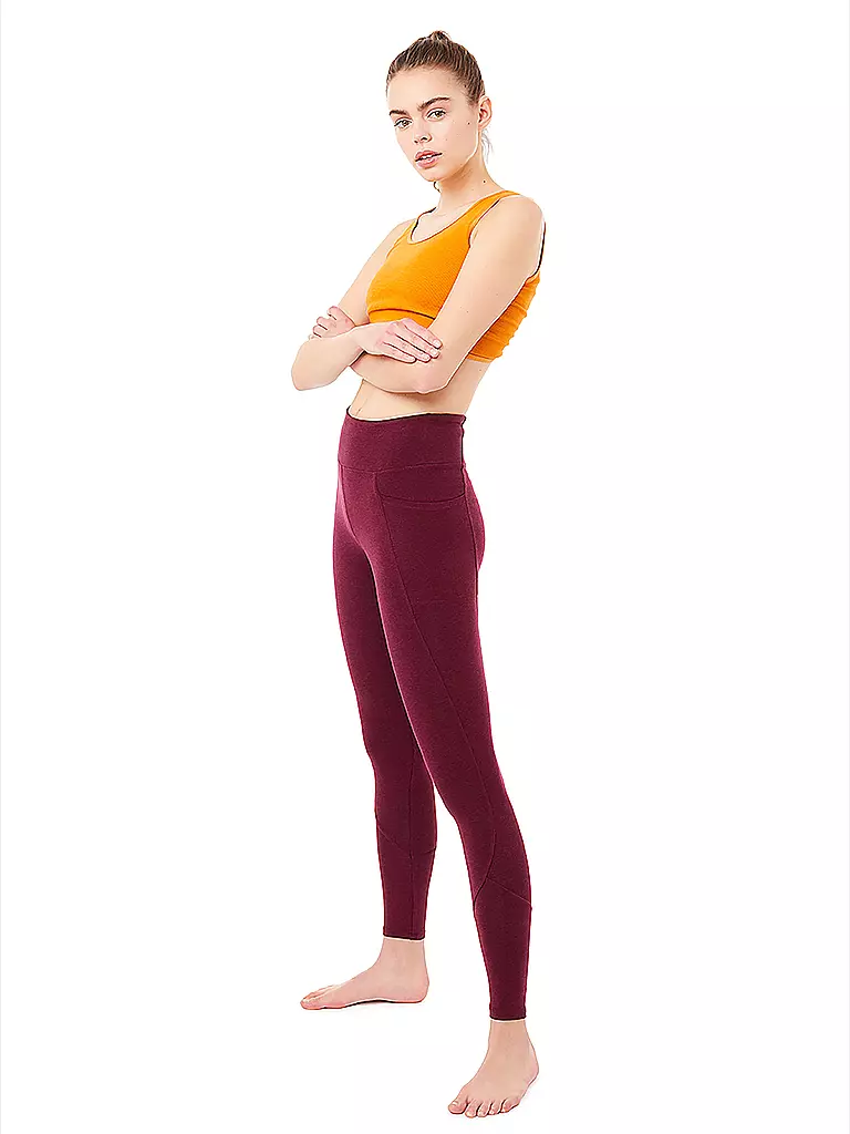 MANDALA | Damen Yoga Tight Pocket | rot