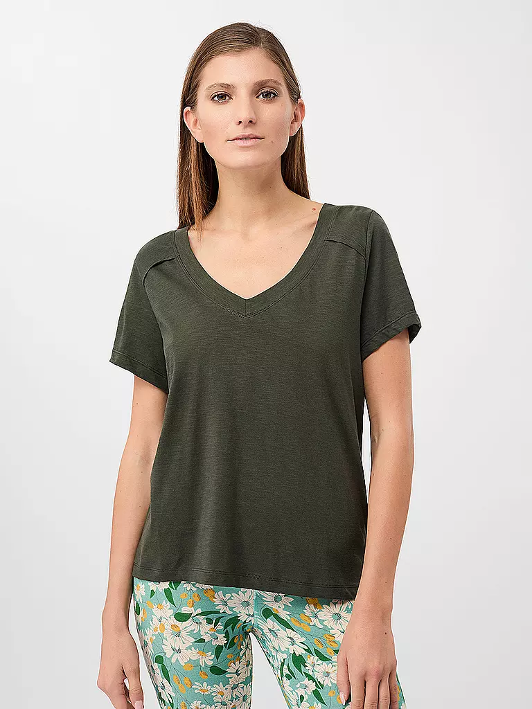 MANDALA | Damen Yogashirt The New V-Neck | olive