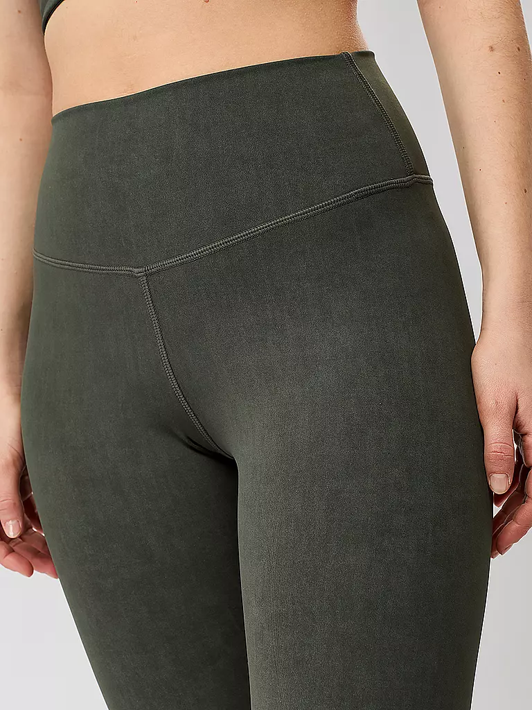 MANDALA | Damen Yogatight Mono Printed | dunkelgrün