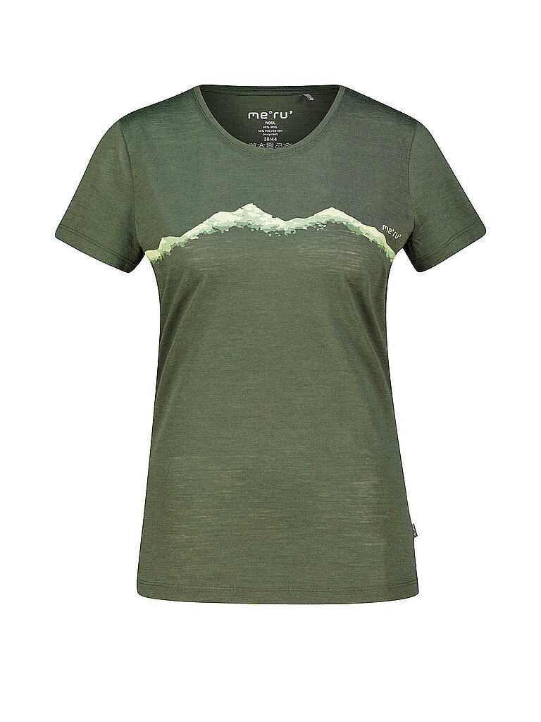 MERU Damen Funktionsshirt Nelas Woolmix dunkelgrün | 40