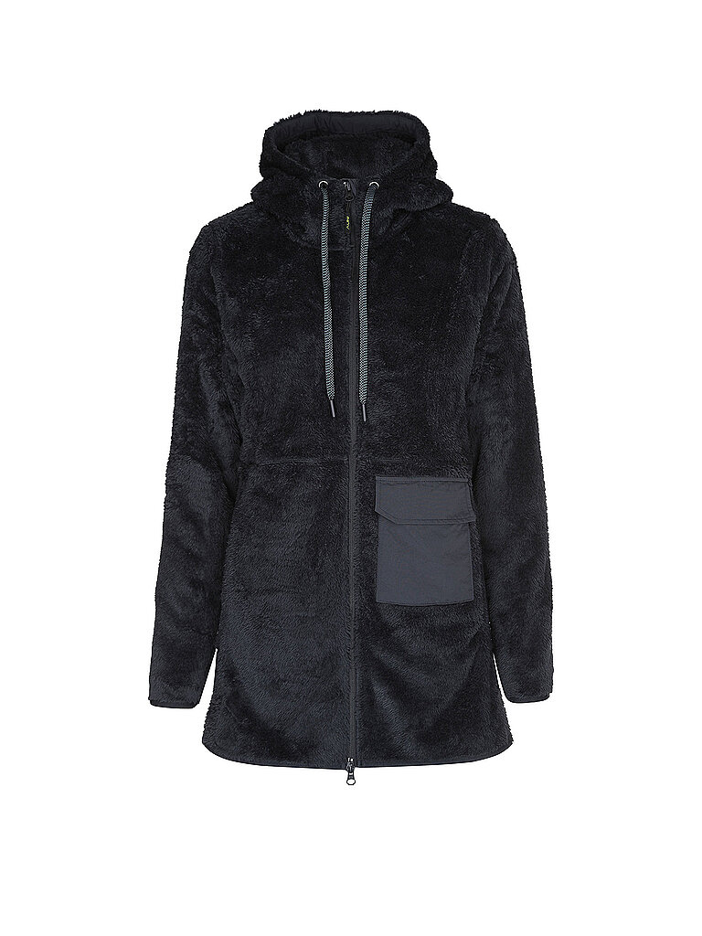 MERU Damen Fleecemantel Nunavut Hoodie schwarz | 34