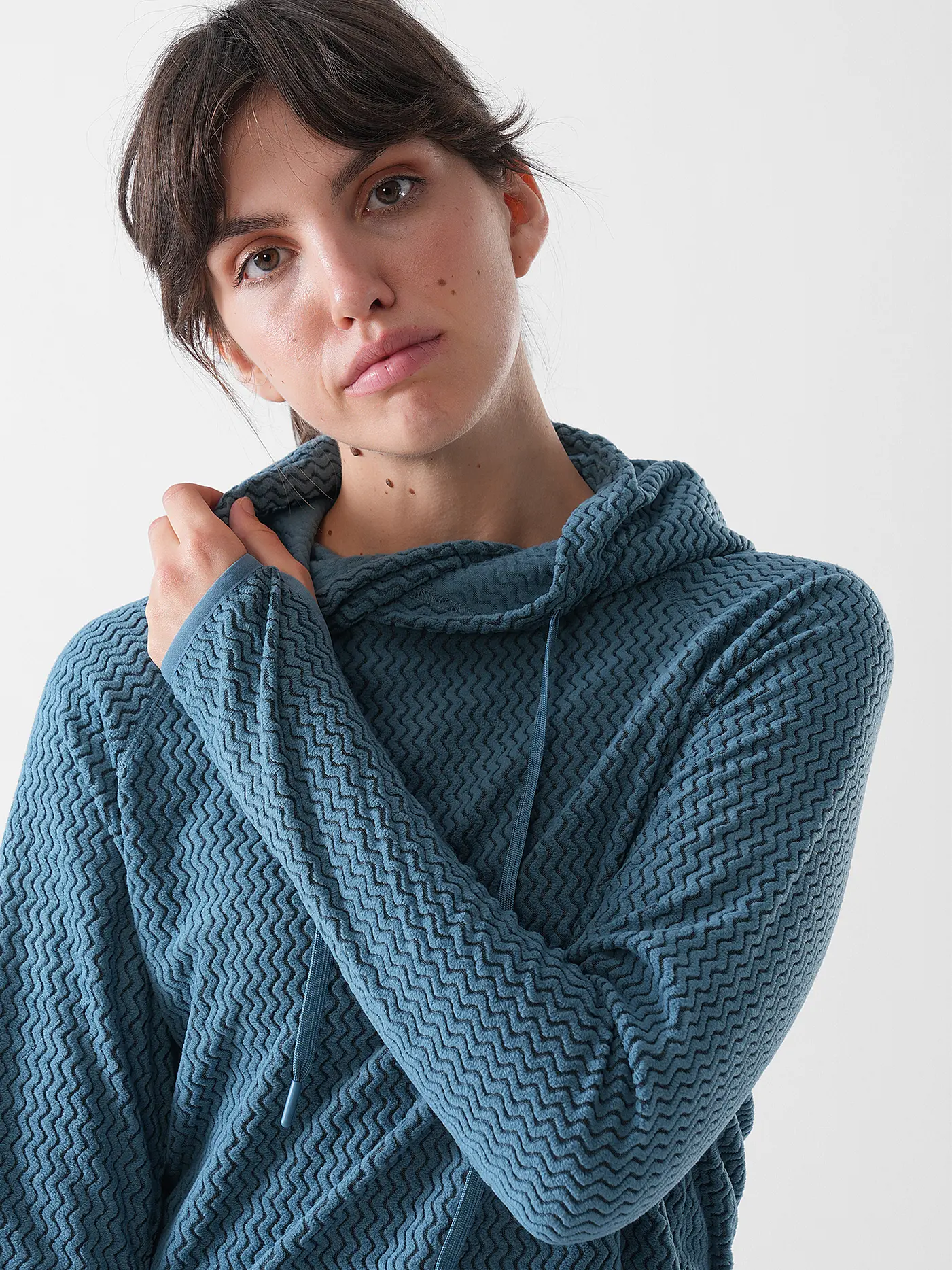 MERU | Damen Fleecejacke Calais Hoodie | petrol
