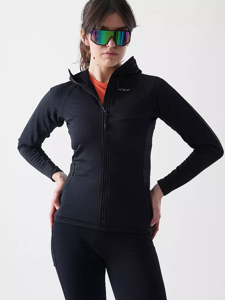 MERU | Damen Fleecejacke Highfields Hoodie | schwarz