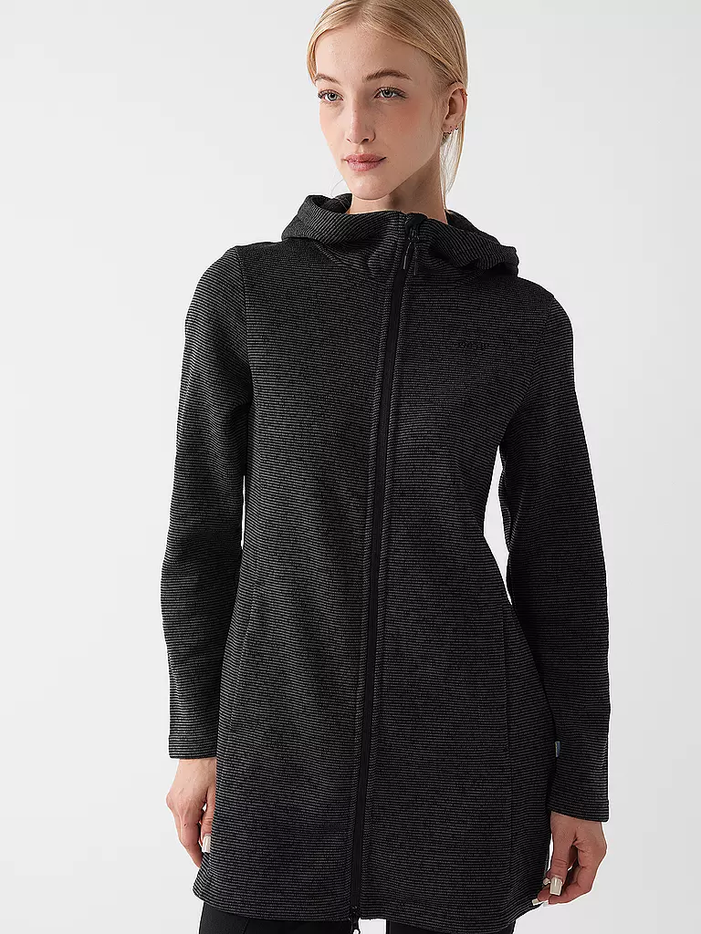 MERU | Damen Fleecejacke lang Bergen | schwarz