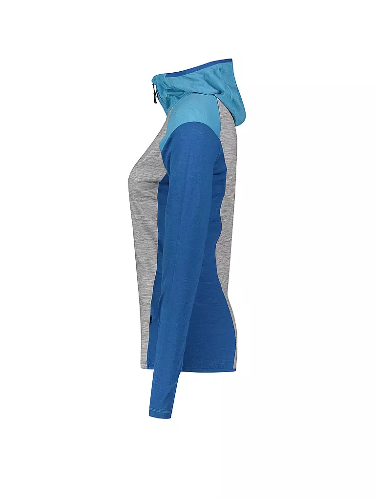 MERU | Damen Funktionsshirt mit Kapuze Sortland | blau