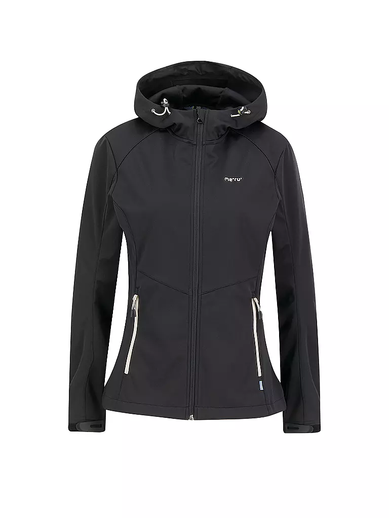 MERU | Damen Softshelljacke Meaux Hoodie | schwarz