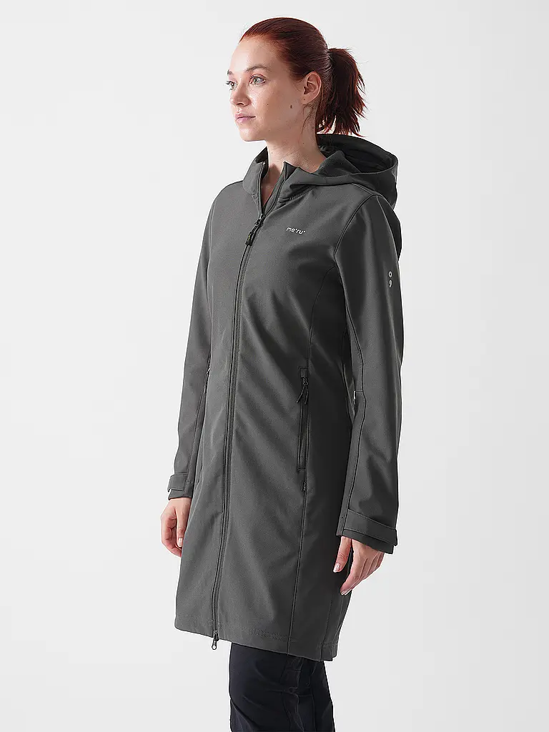 MERU | Damen Winter Softshellmantel Touloluse Hoodie | grau