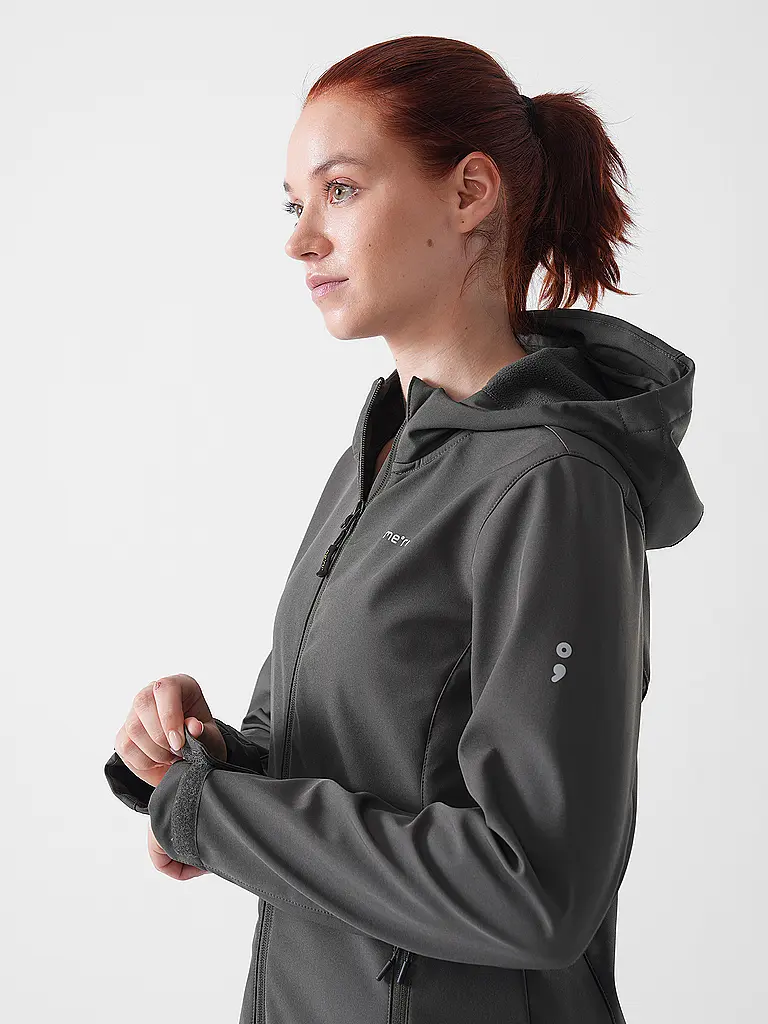 MERU | Damen Winter Softshellmantel Touloluse Hoodie | grau
