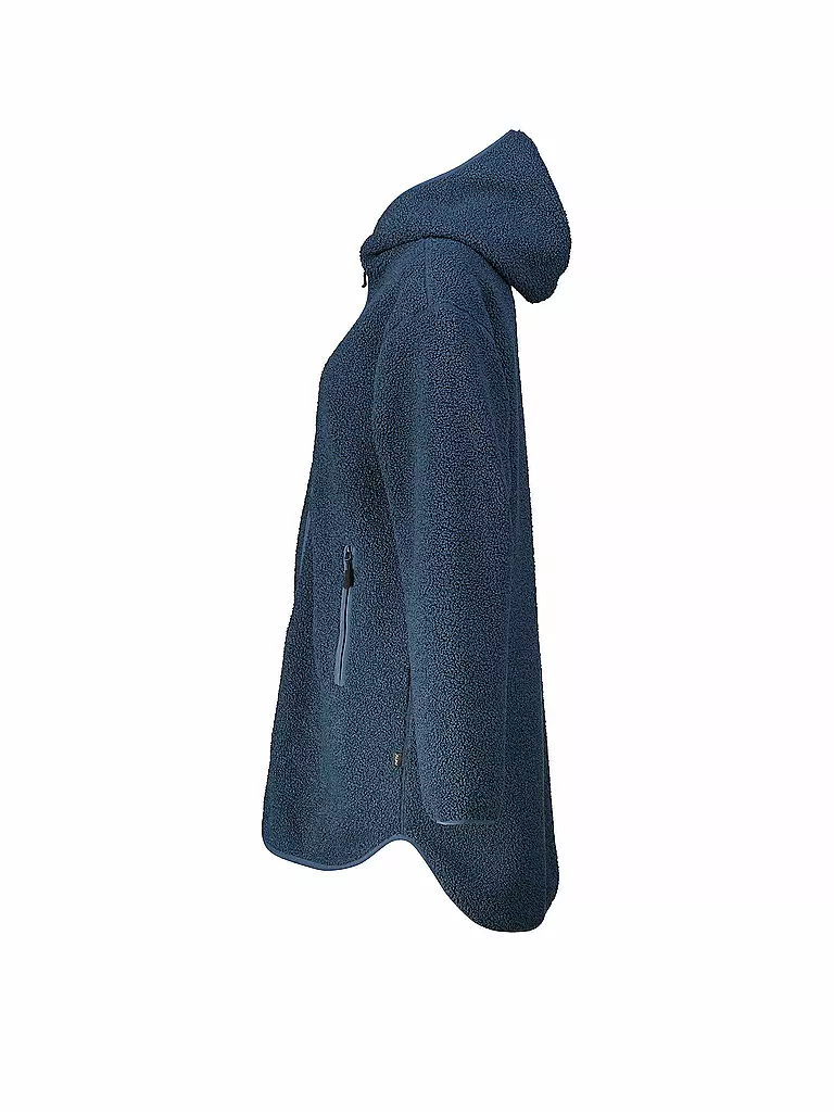 MERU | Damen Wintermantel Sigtuna Teddyfleece Hoodie | dunkelblau