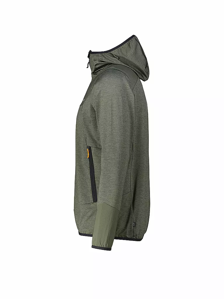 MERU | Herren Fleecejacke Faxe Powerstretch Hoodie | dunkelgrün