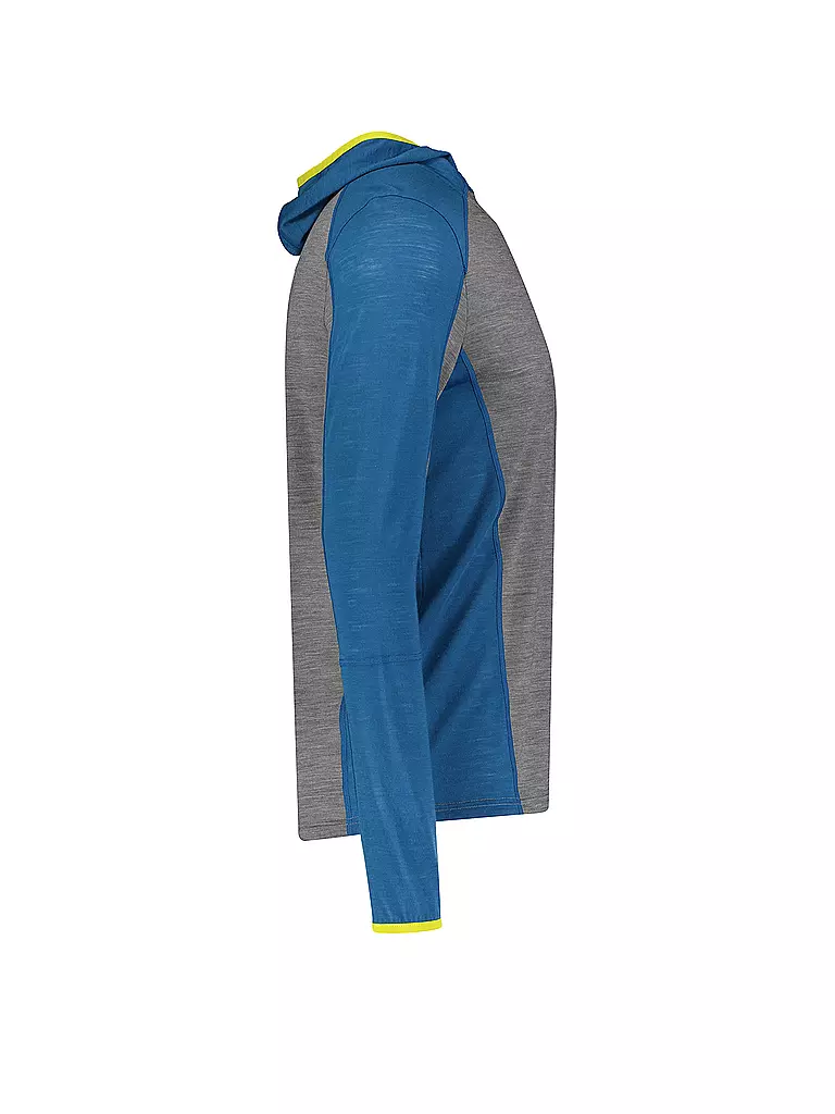 MERU | Herren Funktionsshirt Mandal mit Kapuze und Zip | blau