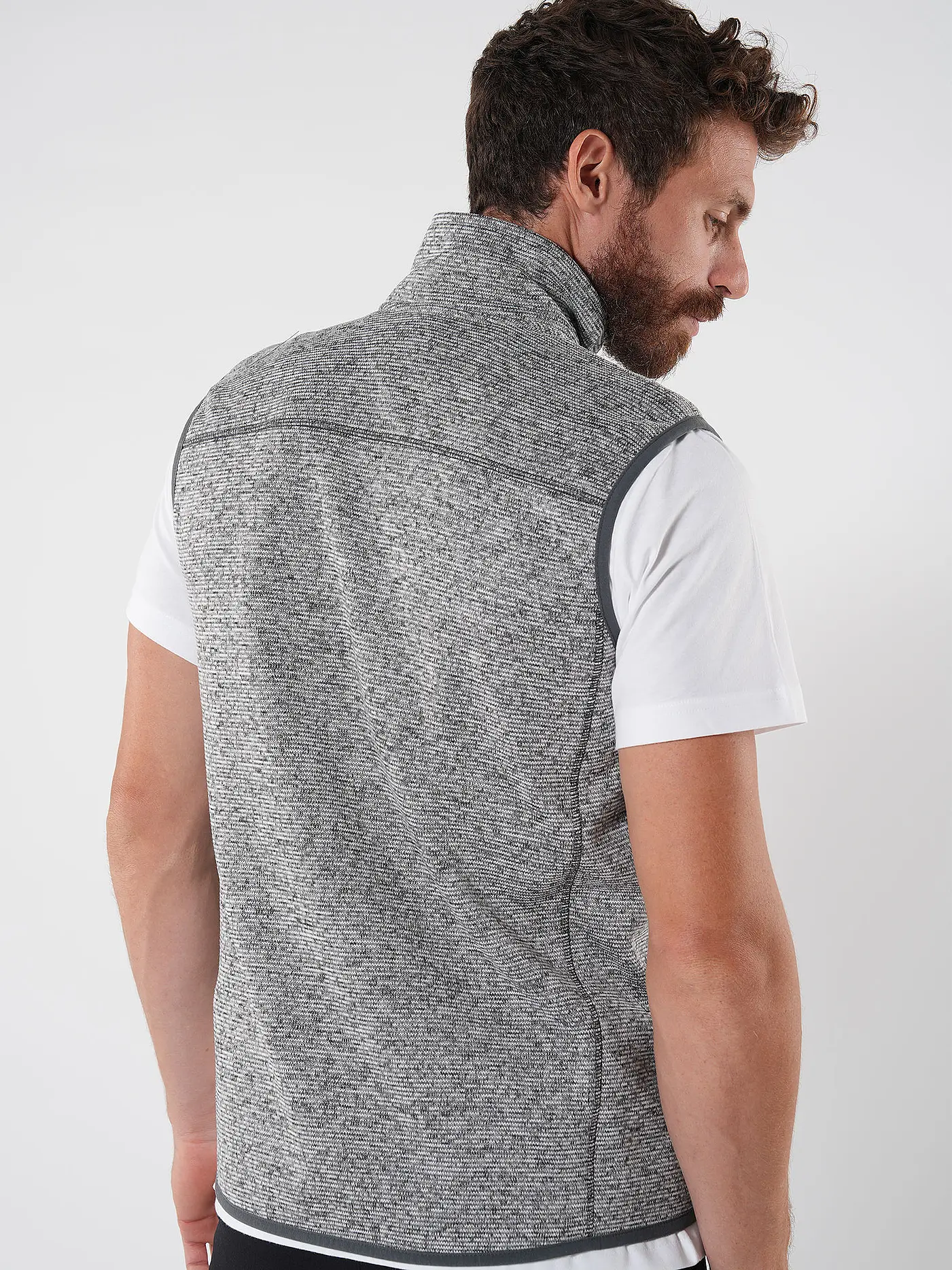 MERU | Herren Weste Bergen Strickfleece | hellgrau