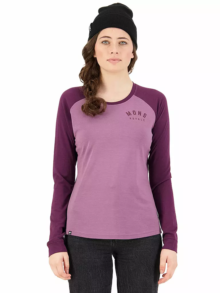 MONS ROYALE | Damen Funktionsshirt Icon Raglan LS | lila