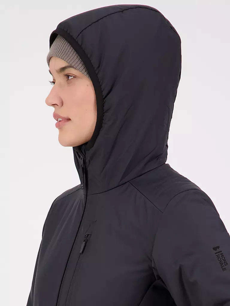 MONS ROYALE | Damen Isojacke Arete Wool Hoodie | schwarz