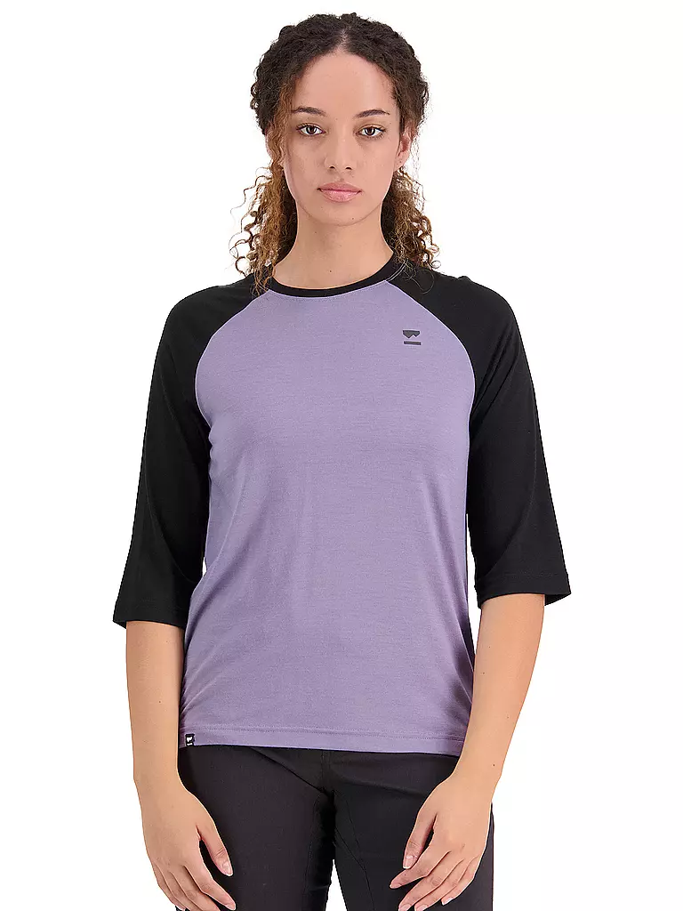 MONS ROYALE | Damen Radshirt Tarn Merino Shift Raglan 3/4 | lila