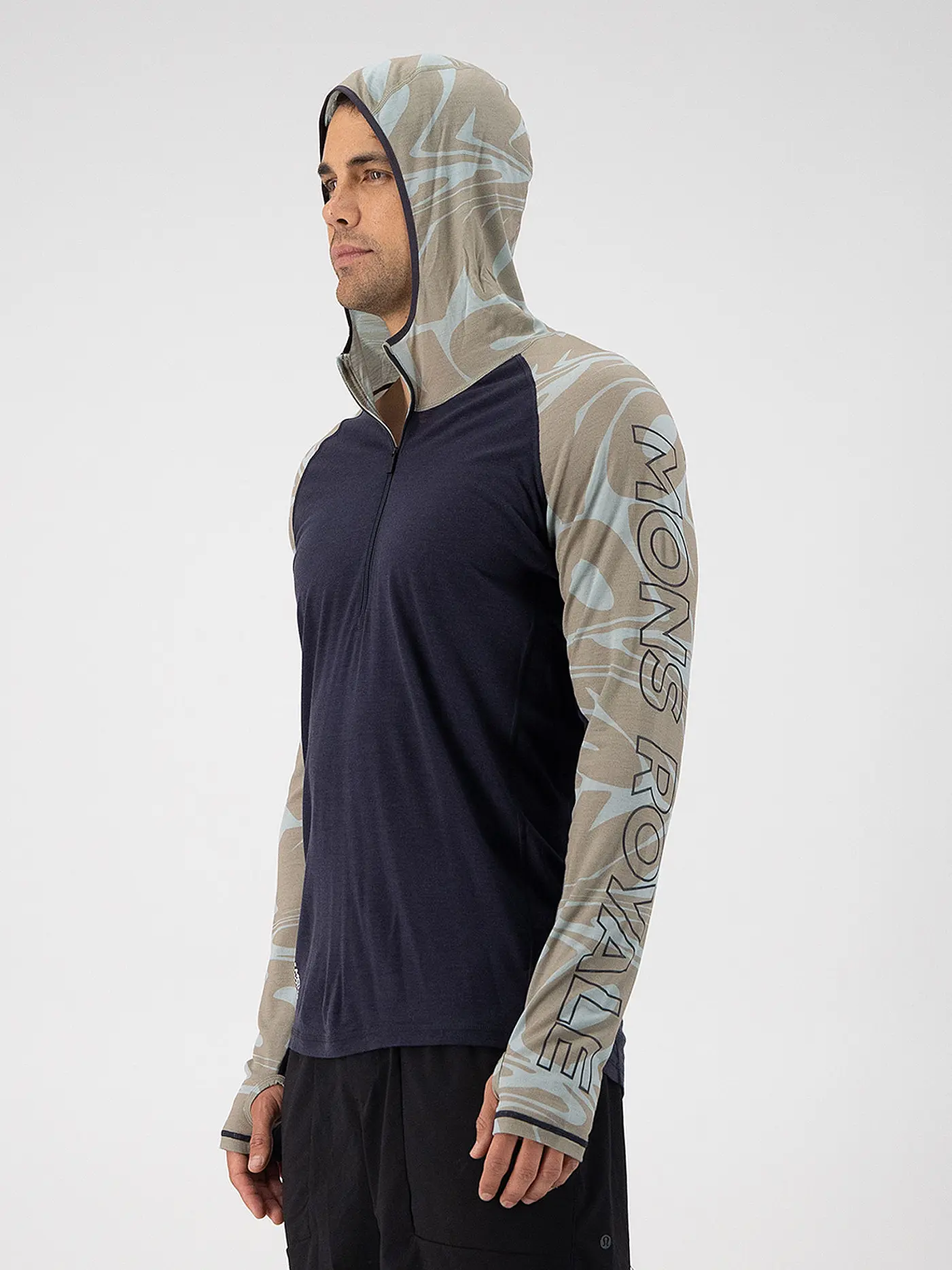 MONS ROYALE | Herren Funktionsshirt Temple Tech Hoodie | grau