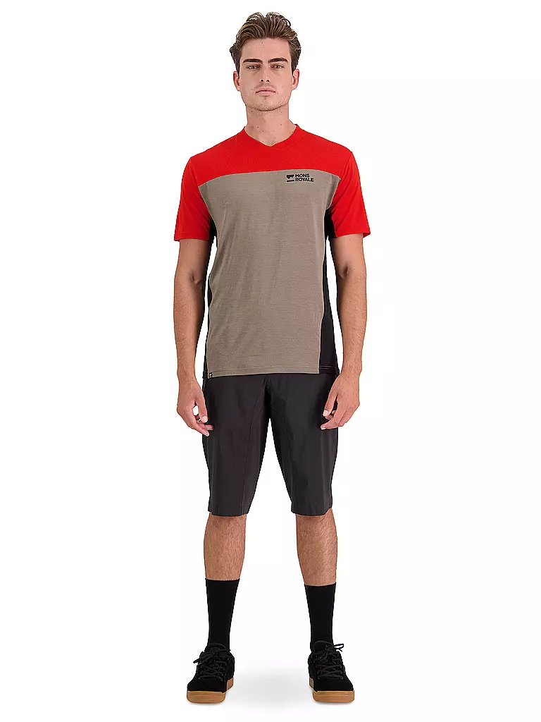 MONS ROYALE | Herren Radshirt Redwood Merino Air-Con VT | rot