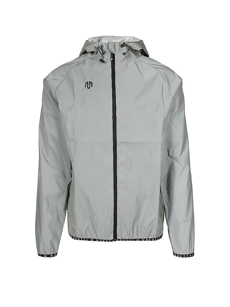 MOROTAI | Herren Kapuzenjacke Windbreaker Reflective | silber