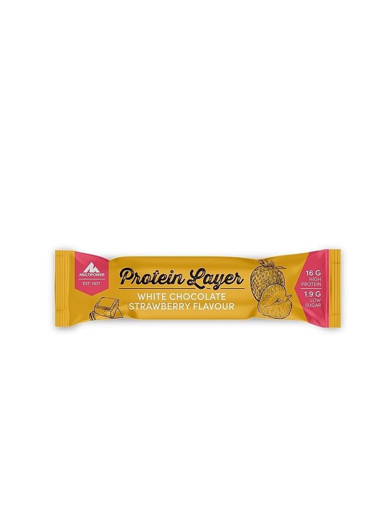 MULTIPOWER | Proteinriegel Protein Layer White Chocolate Strawberry Flavour 50g | keine Farbe