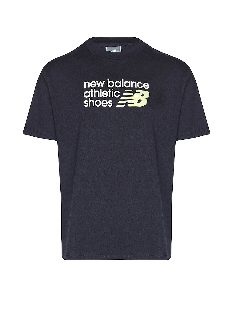 NEW BALANCE Herren Laufshirt Athletics Premium Relaxed Chest Logo dunkelblau | L