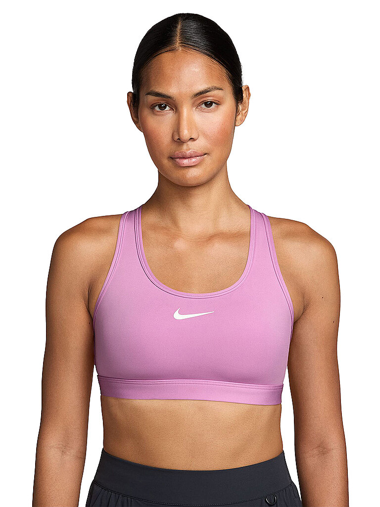 NIKE Damen Sport-BH Swoosh Medium Support rosa | L — Bild 2