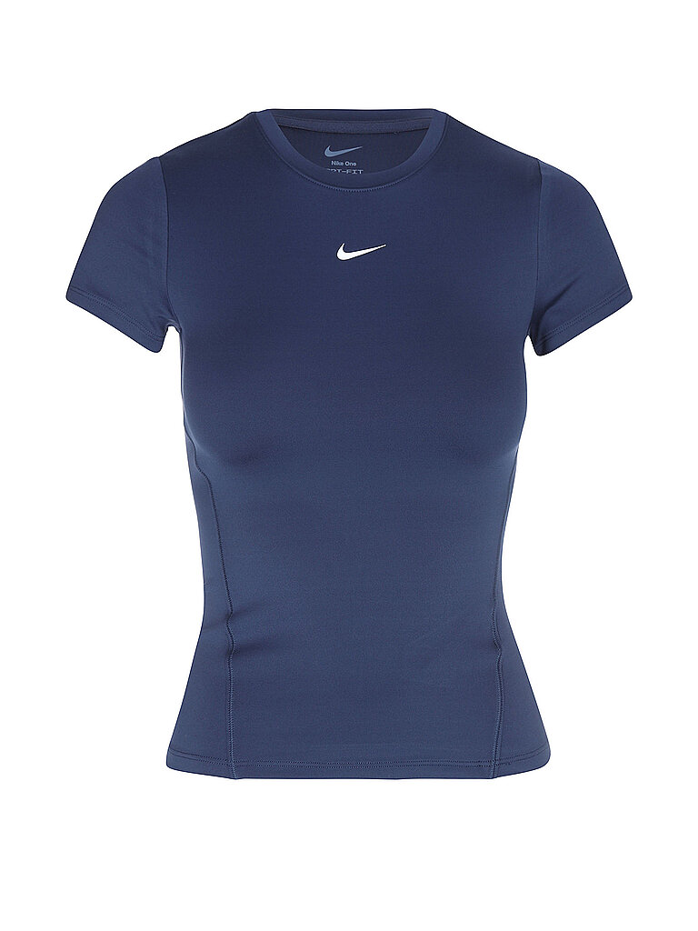 NIKE Damen Fitnessshirt One Fitted dunkelblau | L — Bild 2