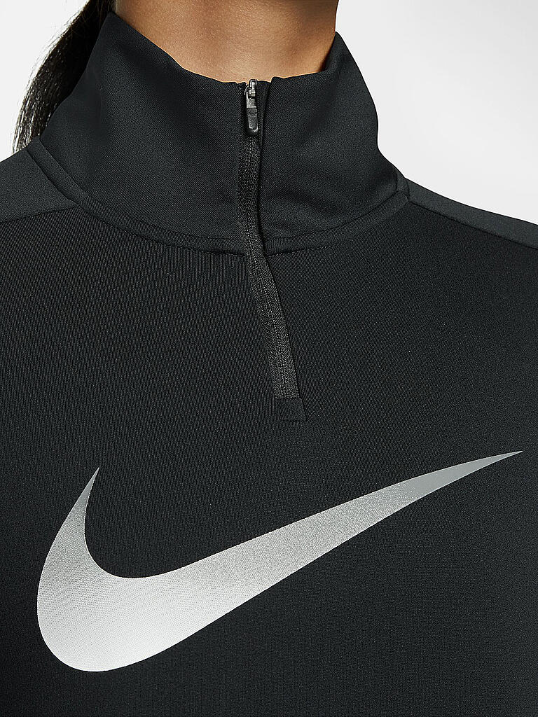 NIKE | Daman Laufshirt Dri-FIT Swoosh | schwarz