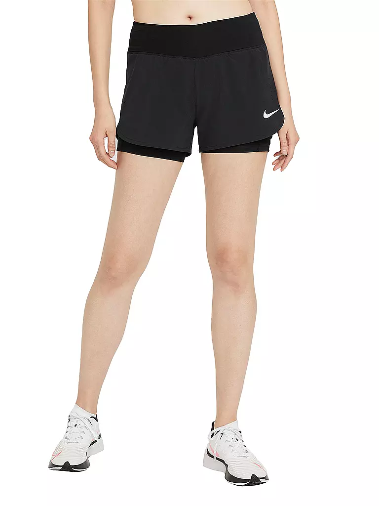 NIKE | Damen 2in1 Laufshort Eclipse | schwarz